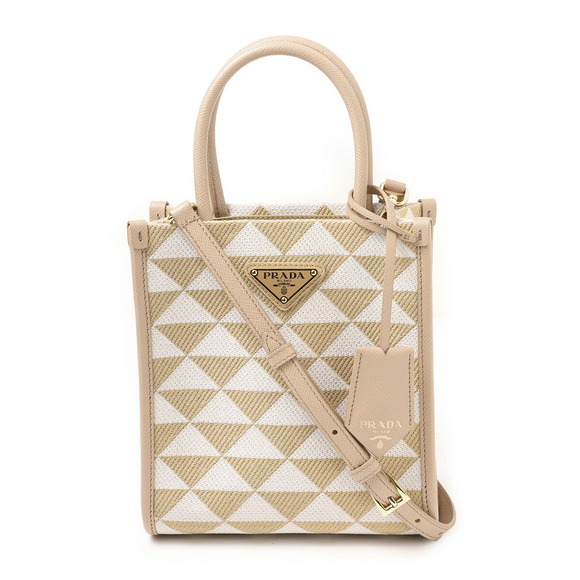 Prada Tan Symbol Handbag Leather Mini - Picture 1 of 9